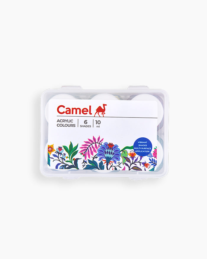 Camel Acrylic Colours Assorted pack of 6 shades 10ml