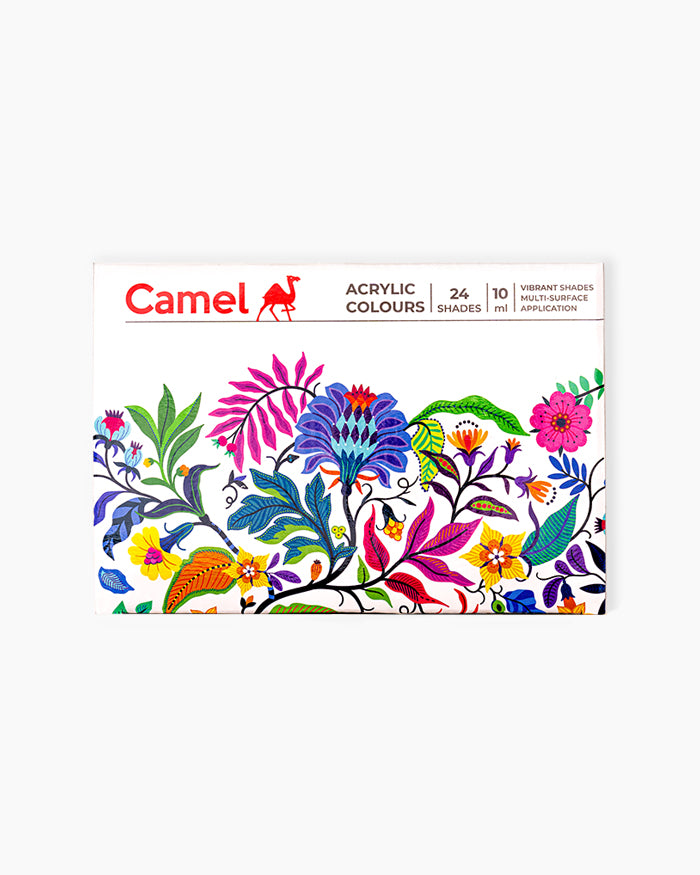 Camel Acrylic Colours Assorted pack of 24 shades in 10 ml