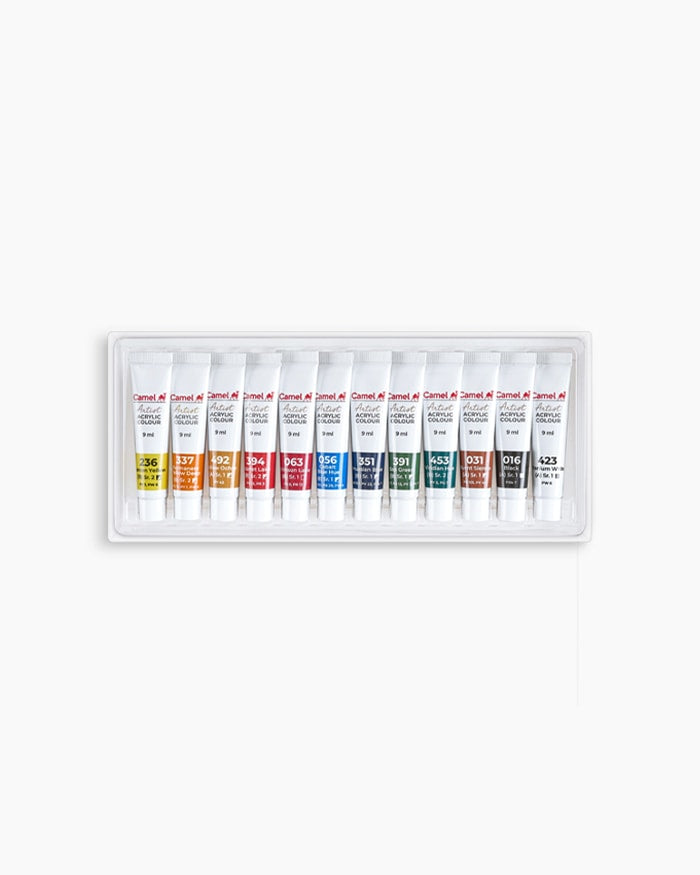 Camel Artist Acrylic Colours 12 shades in 9ml