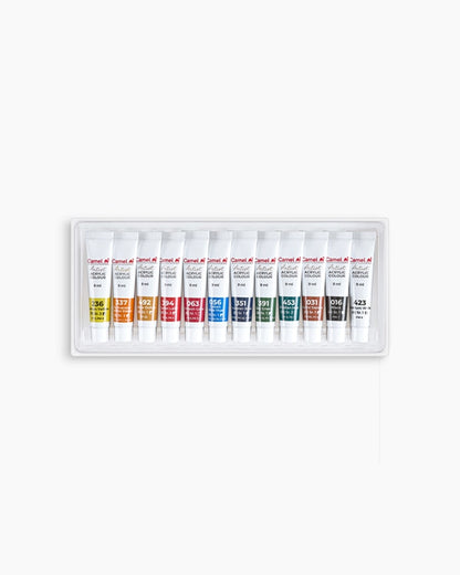 Camel Artist Acrylic Colours 12 shades in 9ml