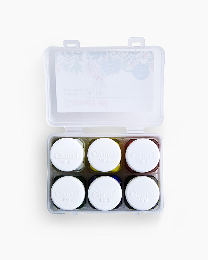 Camel Acrylic Colours Assorted pack of 6 shades 10ml