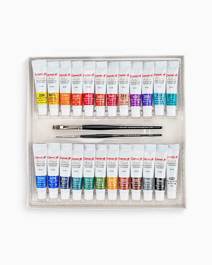Camel Artist Gouache Colours 24 shades in 9ml