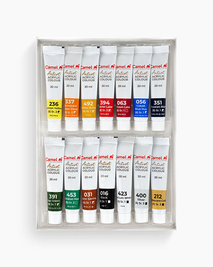 Camel Artist Acrylic Colours 14 shades in 20ml