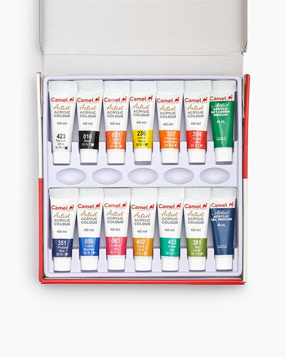 Camel Artist Acrylic Colours 12 shades in 40ml