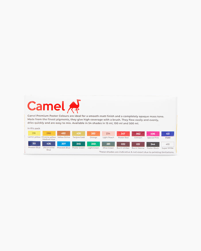 Premium Poster Colour Assorted pack of 12 shades in 20ml