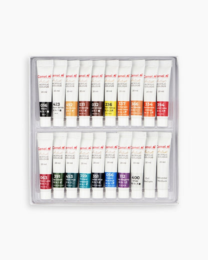 Camel Artist Acrylic Colours 24 shades in 9ml