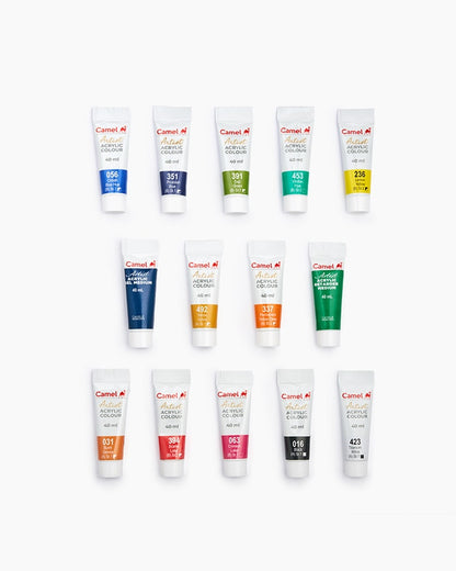 Camel Artist Acrylic Colours 12 shades in 40ml