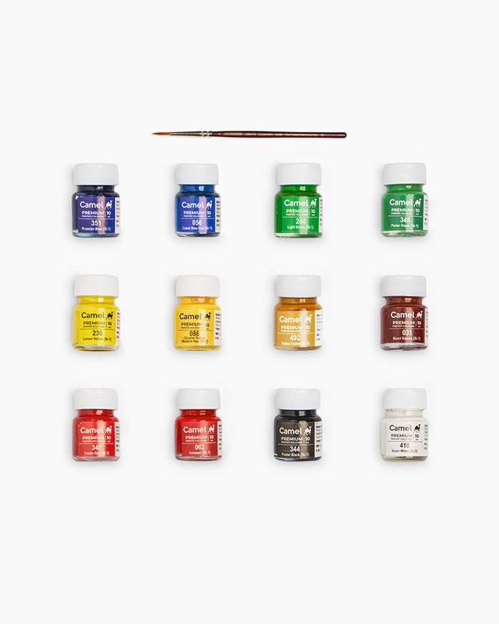 Premium Poster Colour Assorted pack of 12 shades in 10ml
