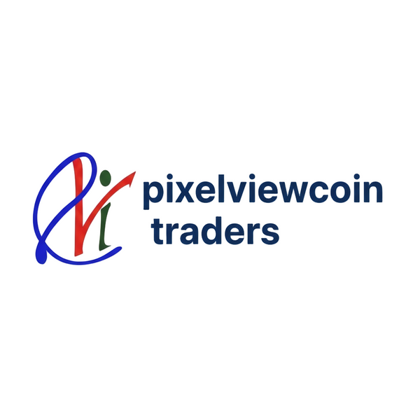 Logo of pixelviewcoin traders on a white background
